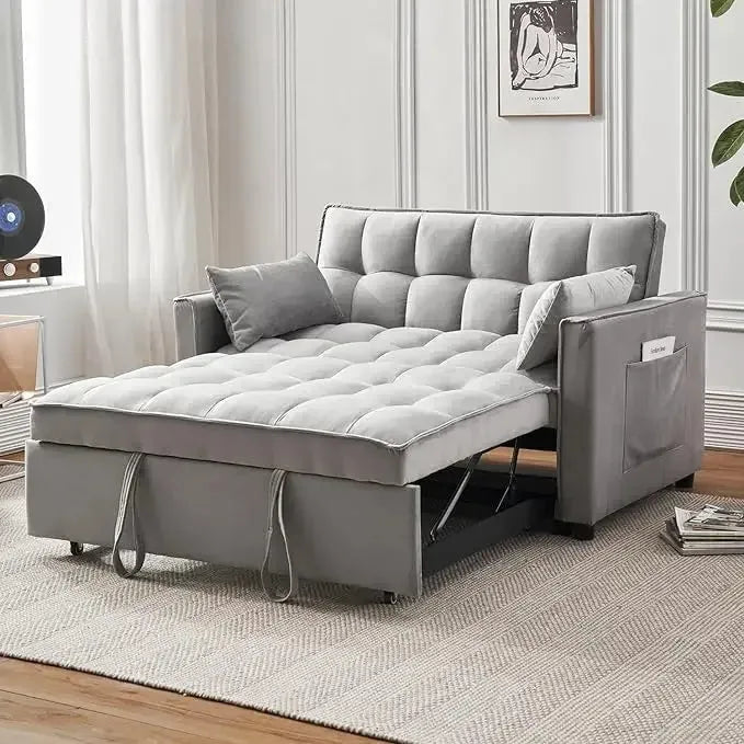 Convertible Sleeper Sofa Bed | Modern Pullout Couch with Adjustable Backrest | Loveseat Futon - Home Fusion