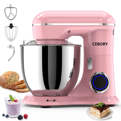 3-IN-1 Electric Stand Mixer Set 660W 10-Speed with Pulse Button 6.5QT Bowl Dough - Home Fusion