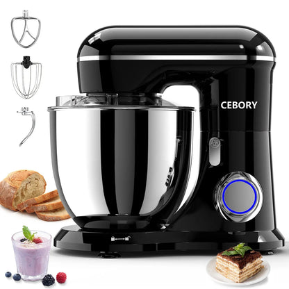 3-IN-1 Electric Stand Mixer Set 660W 10-Speed with Pulse Button 6.5QT Bowl Dough - Home Fusion