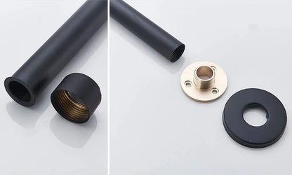 Rozin LED Matte Black Shower Head 40*80cm Large Size Rainfall Shower Heads  Ceiling Mounted with Installation Arm for Bathroom - Home Fusion