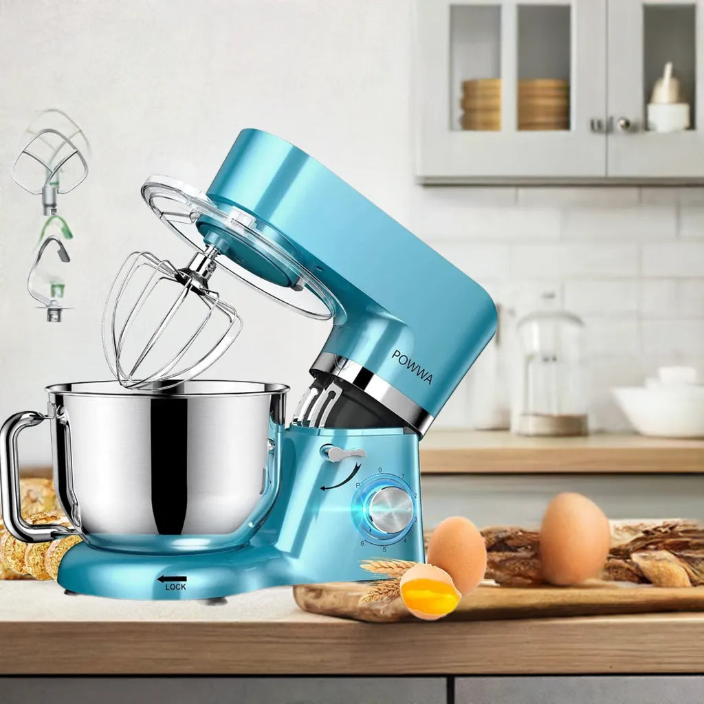 Dough mixer for home with stainless steel bowl, multiple speed settings