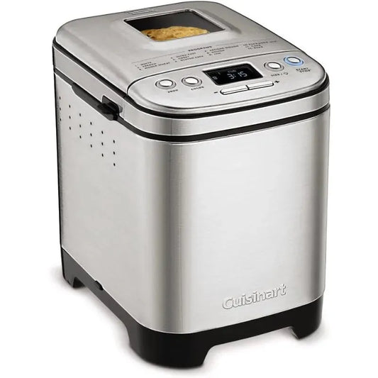 Bread Maker Machine, Compact and Automatic, Customizable Settings, Up to 2lb Loaves, CBK-110P1, Silver,Black - Home Fusion