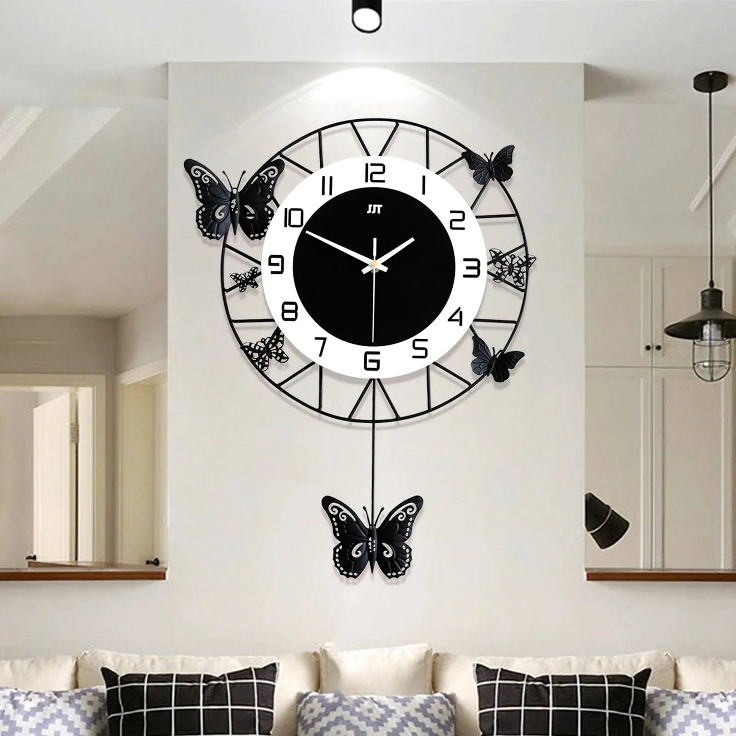 20” Butterfly Wall Clock – Silent Quartz Modern Home & Living Decor. - Home Fusion
