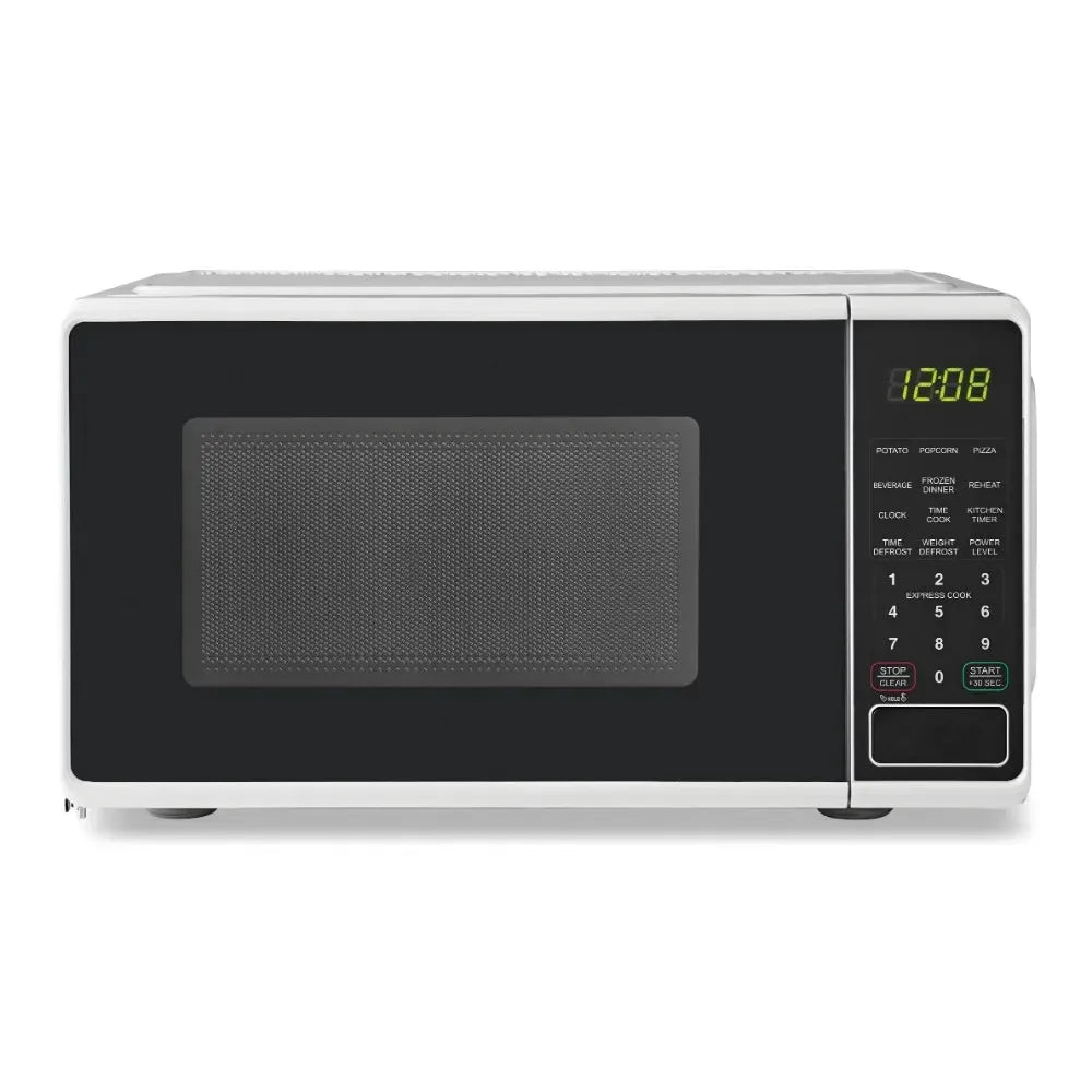 0.7 cu. ft. Countertop Microwave Oven, 700 Watts, Black, New, LED Display, Kitchen Timer, Household Tabletop Microwave Oven - Home Fusion