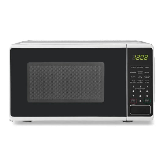 0.7 cu. ft. Countertop Microwave Oven, 700 Watts, Black, New, LED Display, Kitchen Timer, Household Tabletop Microwave Oven