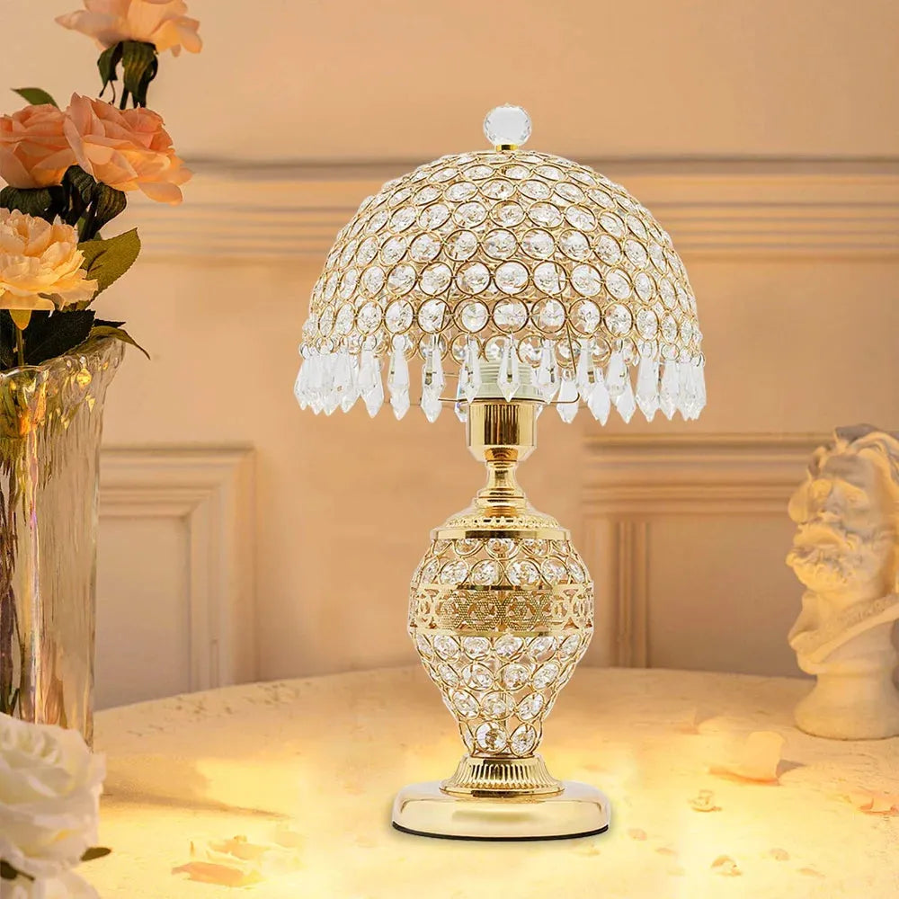 Crystal table lamps made from natural crystal for home decor and ambient lighting