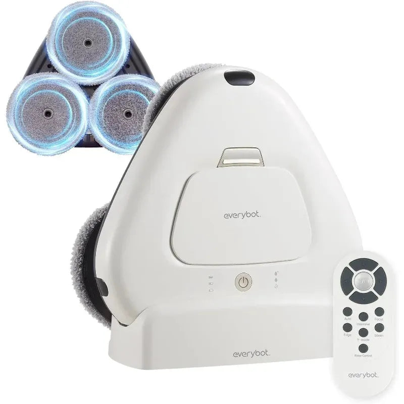 Three-Spin Robot Mop, Ultra Quiet Smart Mopping Robot Cleaner, for Hard Floor & Tile Cleaning with Remote Control, Water Tank - Home Fusion