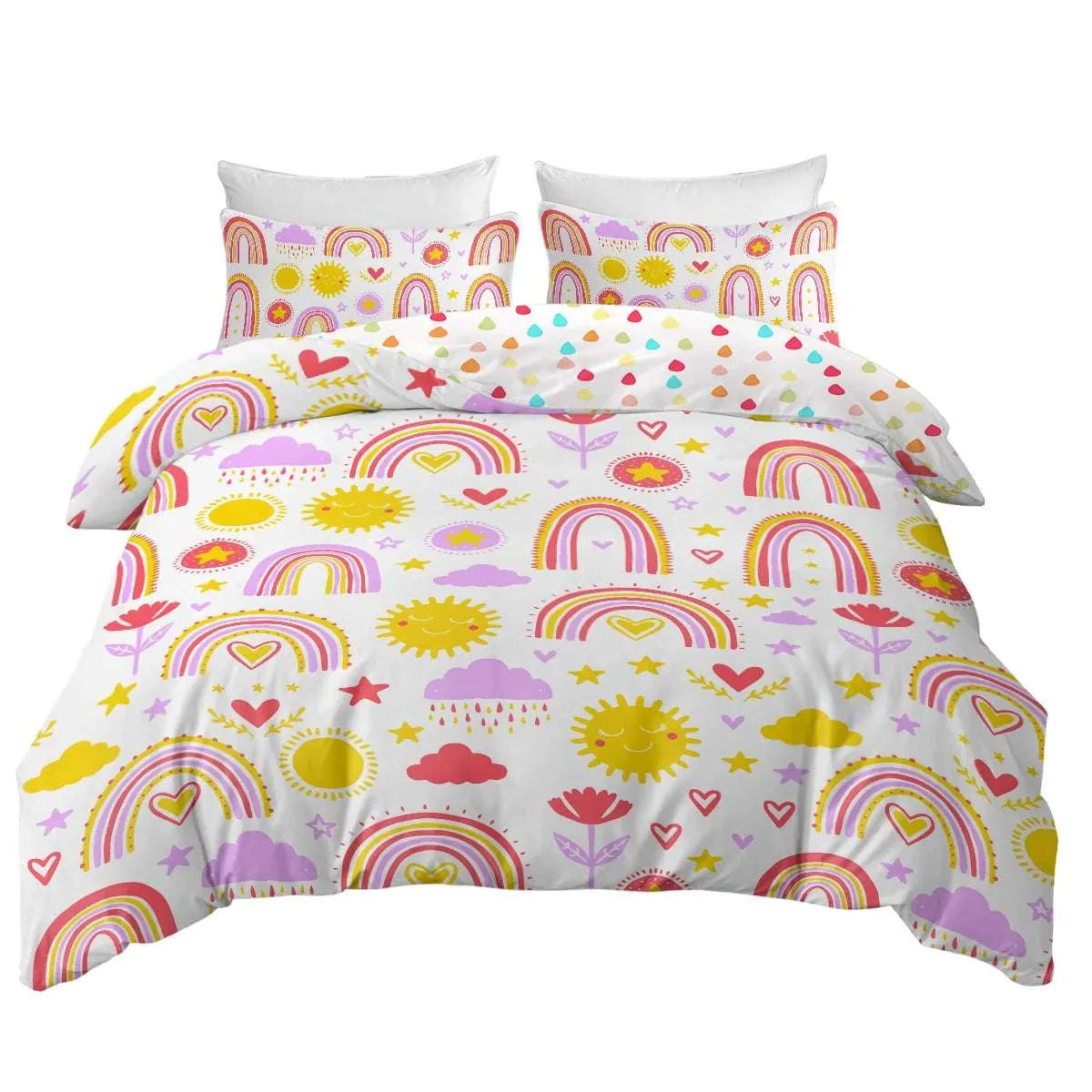 Cartoon Rainbow Design Bedding Set. - Home Fusion