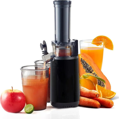 HAOYUNMA EJX600 Compact Small Space-Saving Masticating Slow Juicer, Cold Press Juice Extractor, Nutrient and Vitamin Dense - Home Fusion