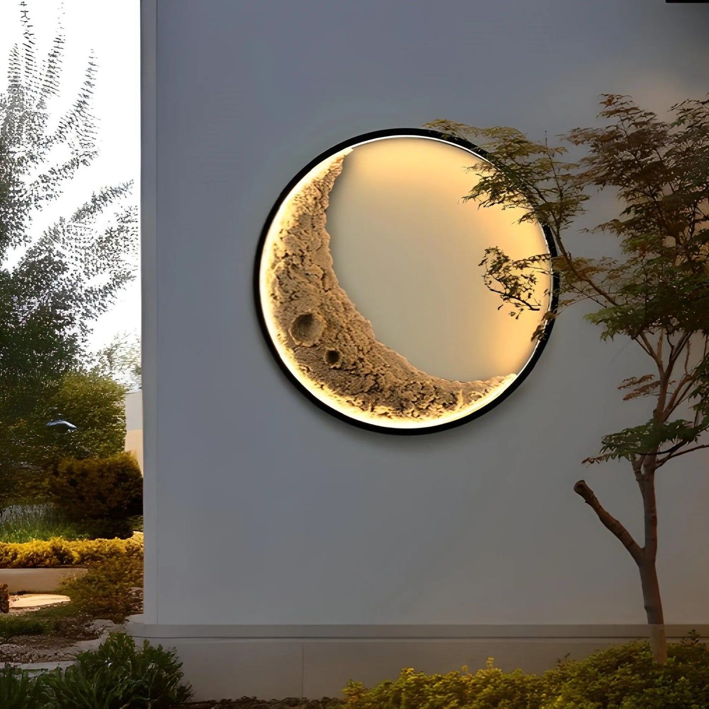 3D Moon Wall Lamp – Indoor & Outdoor Ambient Lighting.