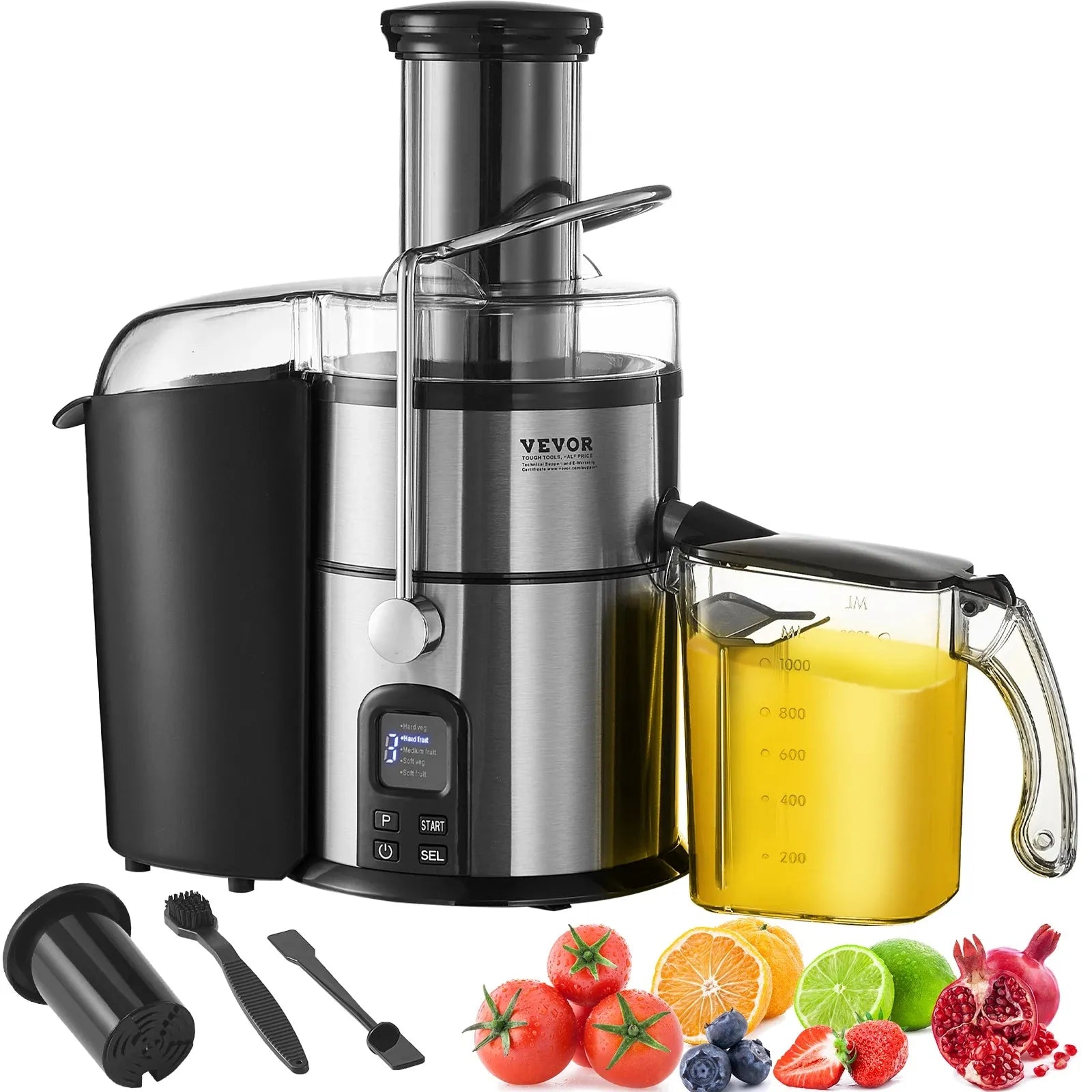 VEVOR Juicer Machine 850W Motor Centrifugal Juice Extractor Easy Clean Centrifugal Big Mouth Large for Fruits and Vegetables - Home Fusion