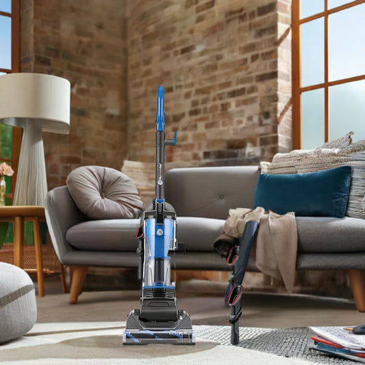 Bagless UprightVacuum Cleaner with Large Dust Cup Capacity, Efficient Cyclone Filtration System & 17ft Cord for Carpet - Home Fusion