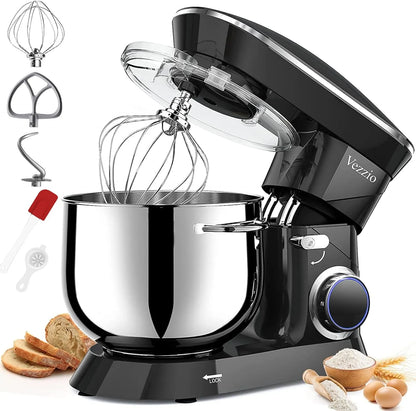 9.5 Qt Stand Mixer, 10-Speed Tilt-Head Food Mixer,  660W Kitchen Electric Mixer with Stainless Steel Bowl, Dishwasher-Safe Attachments for Most Home Cooks(Silver) - Home Fusion