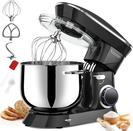 Dough mixer for home with stainless steel bowl, multiple speed settings