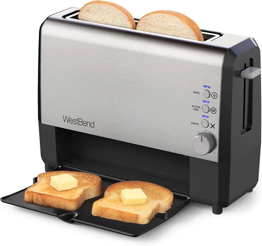 ZAOXI Toaster Wide Slot Slide Through with Bagel and Gluten-Free Settings and Cool  Exterior Includes Removable Serving Tray