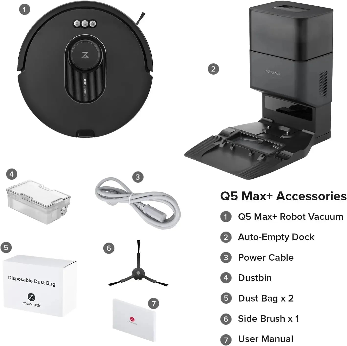 Roborock Q5 Max+ Robot Vacuum with Self-Empty Dock – Hands-Free Home Cleaning - Home Fusion