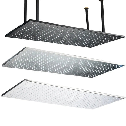 Rozin LED Matte Black Shower Head 40*80cm Large Size Rainfall Shower Heads  Ceiling Mounted with Installation Arm for Bathroom - Home Fusion