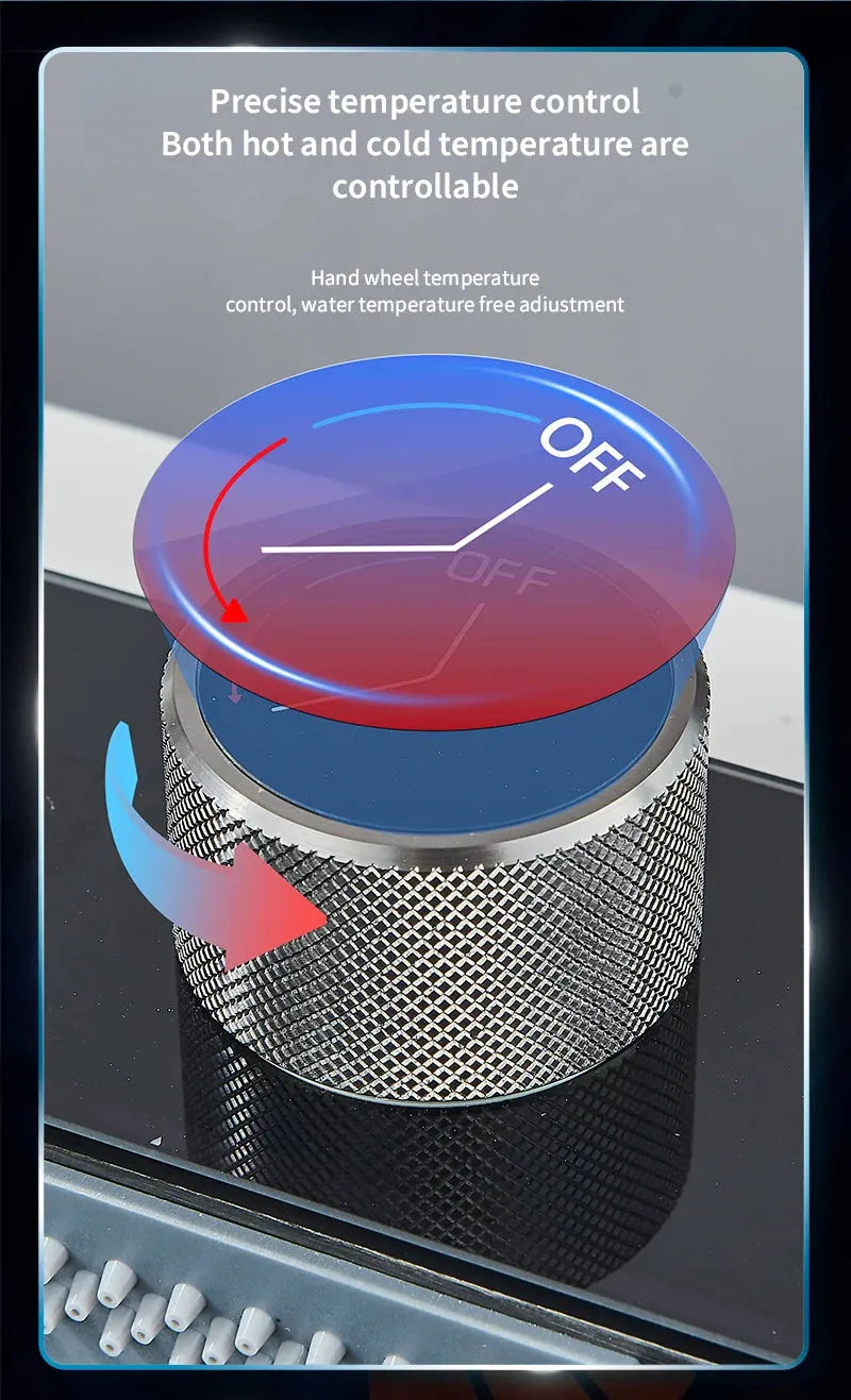 304 Stainless Steel Waterfall Kitchen Sink Large Single Slot Integrated Digital Display Faucet Set Soap Dispenser Cup Washer