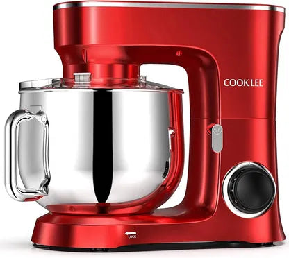 COOKLEE Stand Mixer, 9.5 Qt. 660W 10-Speed Electric Kitchen Mixer with Dishwasher-Safe Dough Hooks, Flat Beaters - Home Fusion