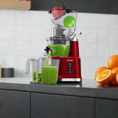 Cold Press Juicer Machines with 83mm Big Mouth, Whole Slow Masticating Juicer, Juice Extractor Maker Squeezer for Fruits - Home Fusion