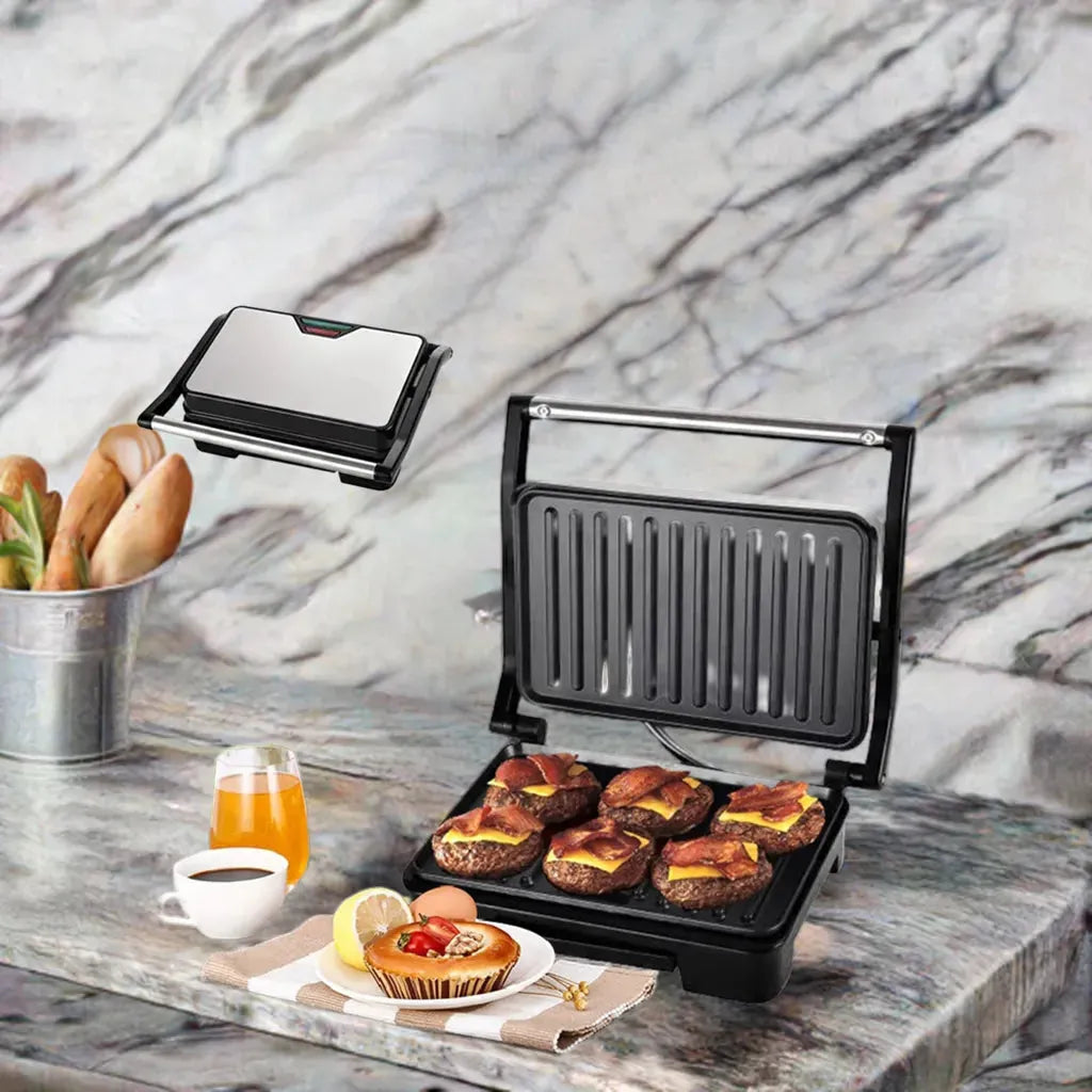 750W Home Small Roast Steak Machine Hamburger Electric Waffle Sandwich Maker Non Stick Surface Grill Toaster Breakfast Machine - Home Fusion