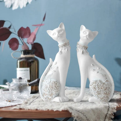 Figurine Decorative Resin Cat statue - Home Fusion