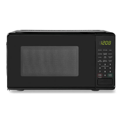 0.7 cu. ft. Countertop Microwave Oven, 700 Watts, Black, New, LED Display, Kitchen Timer, Household Tabletop Microwave Oven - Home Fusion