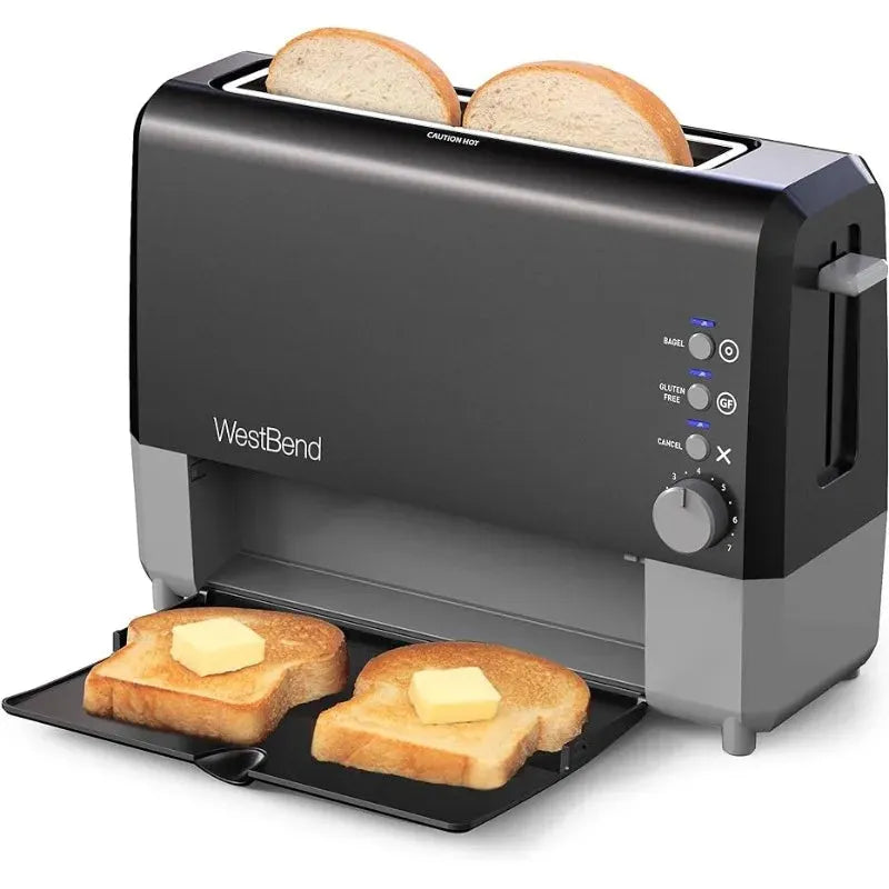 ZAOXI Toaster Wide Slot Slide Through with Bagel and Gluten-Free Settings and Cool  Exterior Includes Removable Serving Tray - Home Fusion