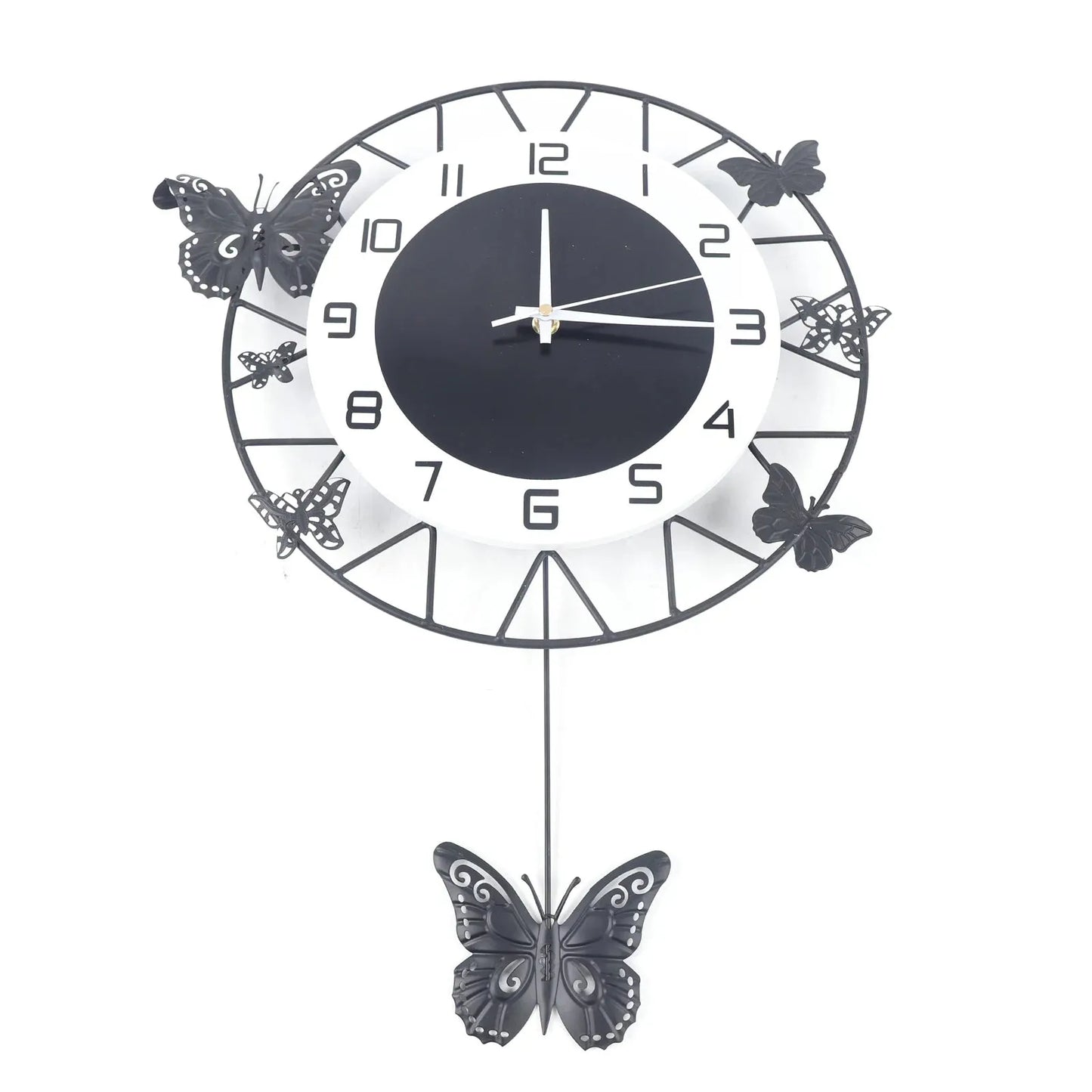 20” Butterfly Wall Clock – Silent Quartz Modern Home & Living Decor. - Home Fusion