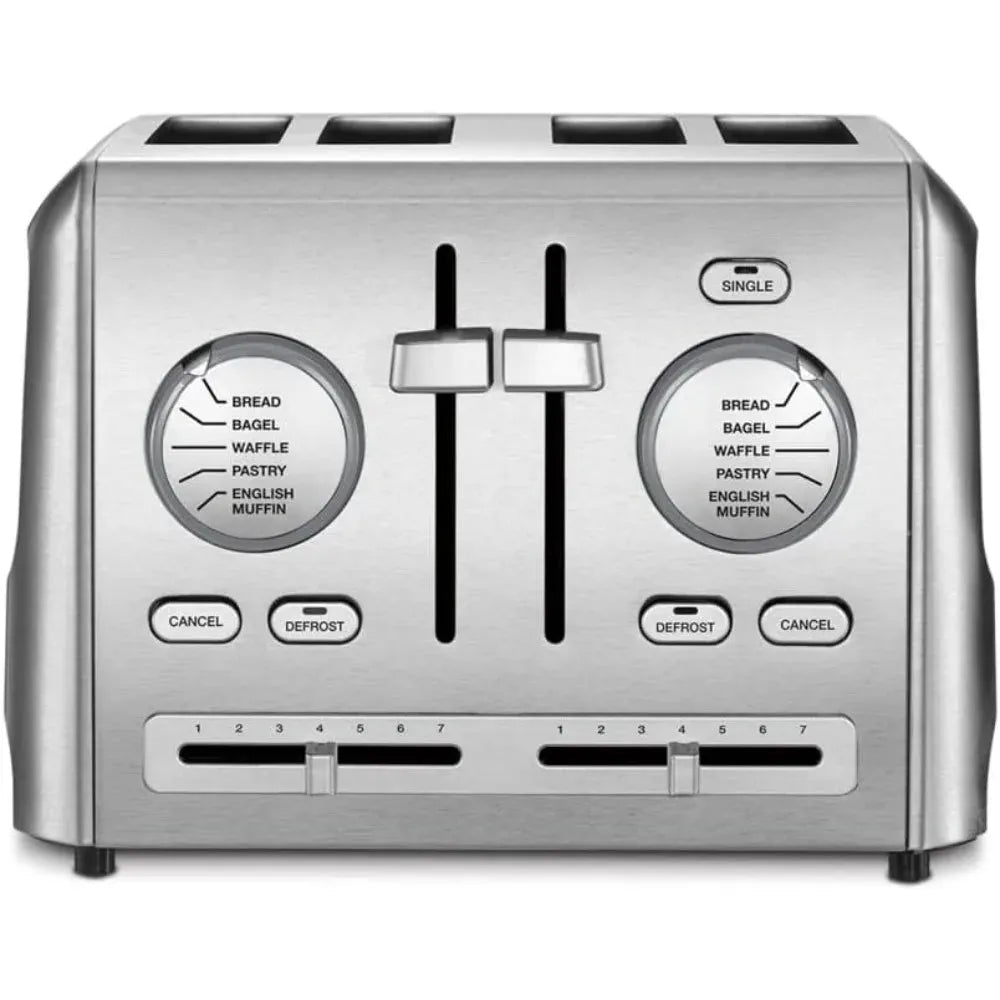 4-Slice Custom Select Toaster Stainless Steel Toaster for Bread Toast Machine Cooking Appliances Kitchen Home - Home Fusion