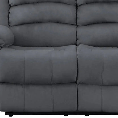 60" Gray Microfiber Manual Reclining Loveseat - Home Fusion