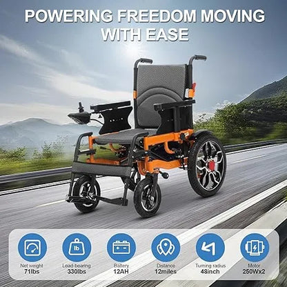 Electric Wheelchair for Adults,Foldable All Terrain Power Wheelchair,25 Miles Long Range - Home Fusion