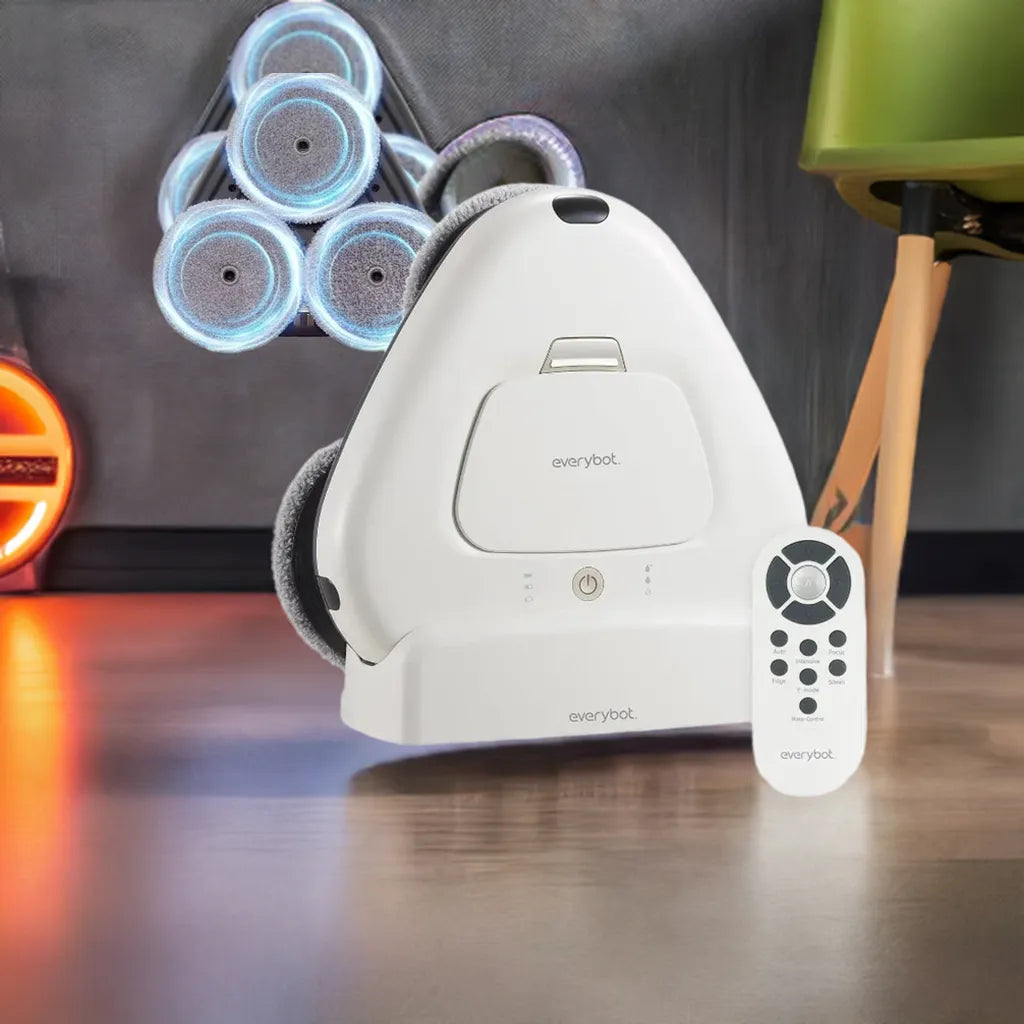 Three-Spin Robot Mop, Ultra Quiet Smart Mopping Robot Cleaner, for Hard Floor & Tile Cleaning with Remote Control, Water Tank - Home Fusion