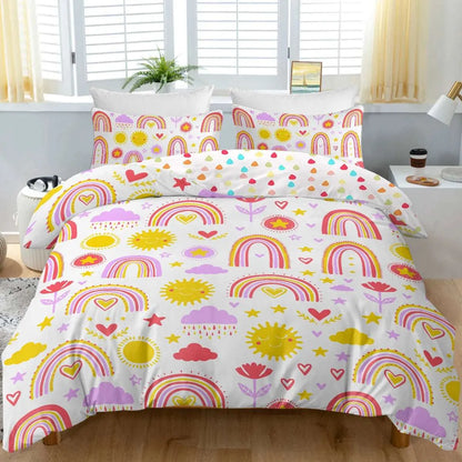 Cartoon Rainbow Design Bedding Set. - Home Fusion