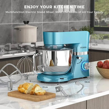 Dough mixer for home with stainless steel bowl, multiple speed settings