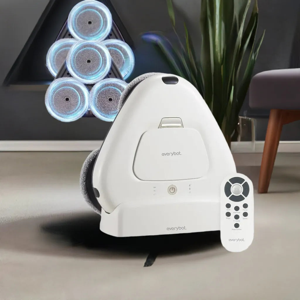Three-Spin Robot Mop, Ultra Quiet Smart Mopping Robot Cleaner, for Hard Floor & Tile Cleaning with Remote Control, Water Tank - Home Fusion