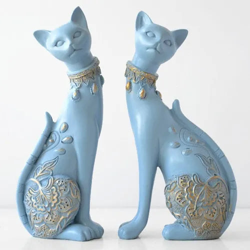 Figurine Decorative Resin Cat statue - Home Fusion