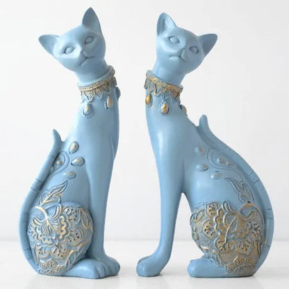Figurine Decorative Resin Cat statue - Home Fusion