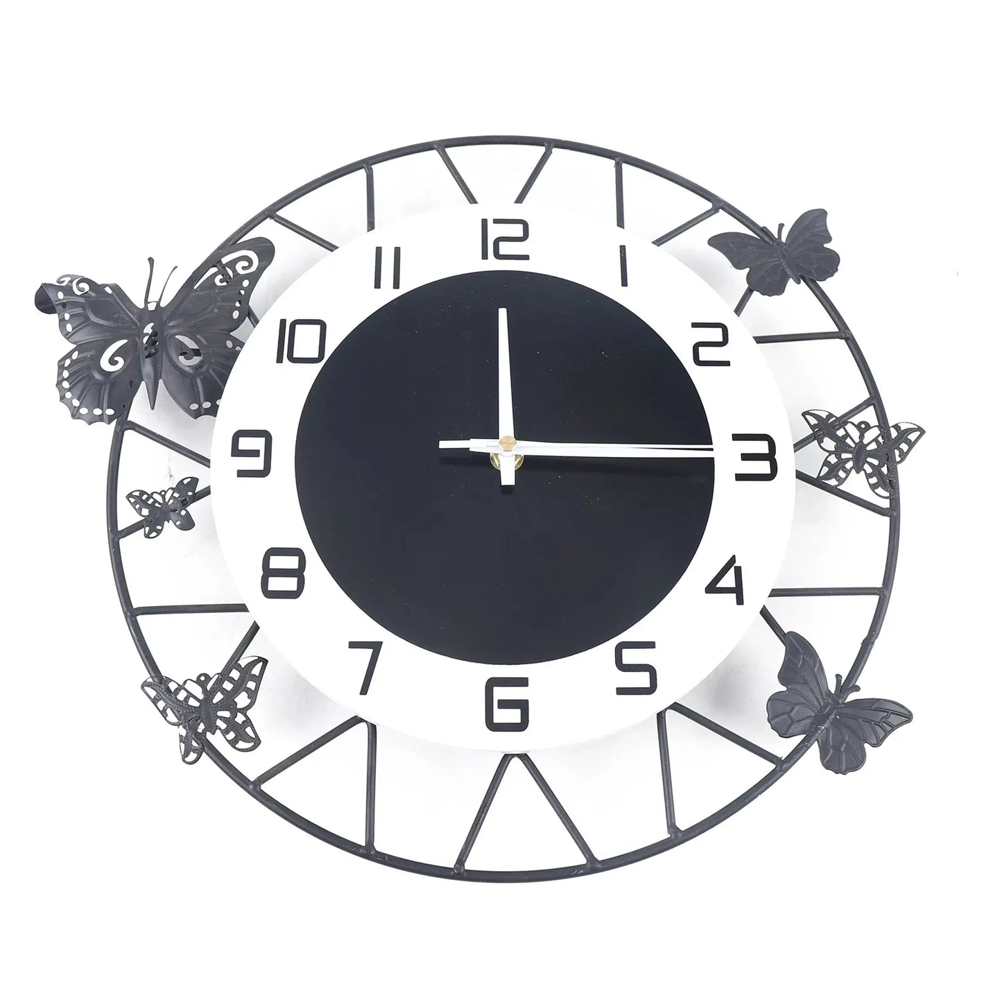 20” Butterfly Wall Clock – Silent Quartz Modern Home & Living Decor. - Home Fusion