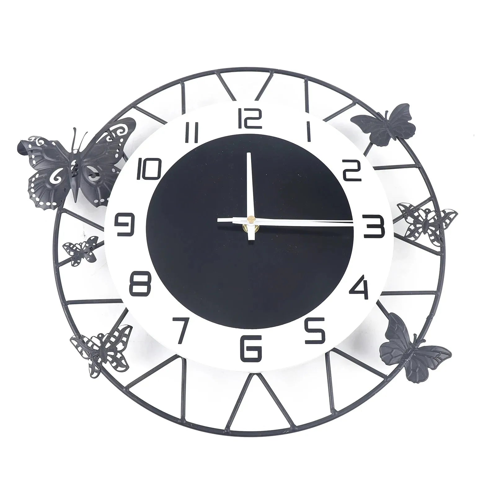 20” Butterfly Wall Clock – Silent Quartz Modern Home & Living Decor. - Home Fusion