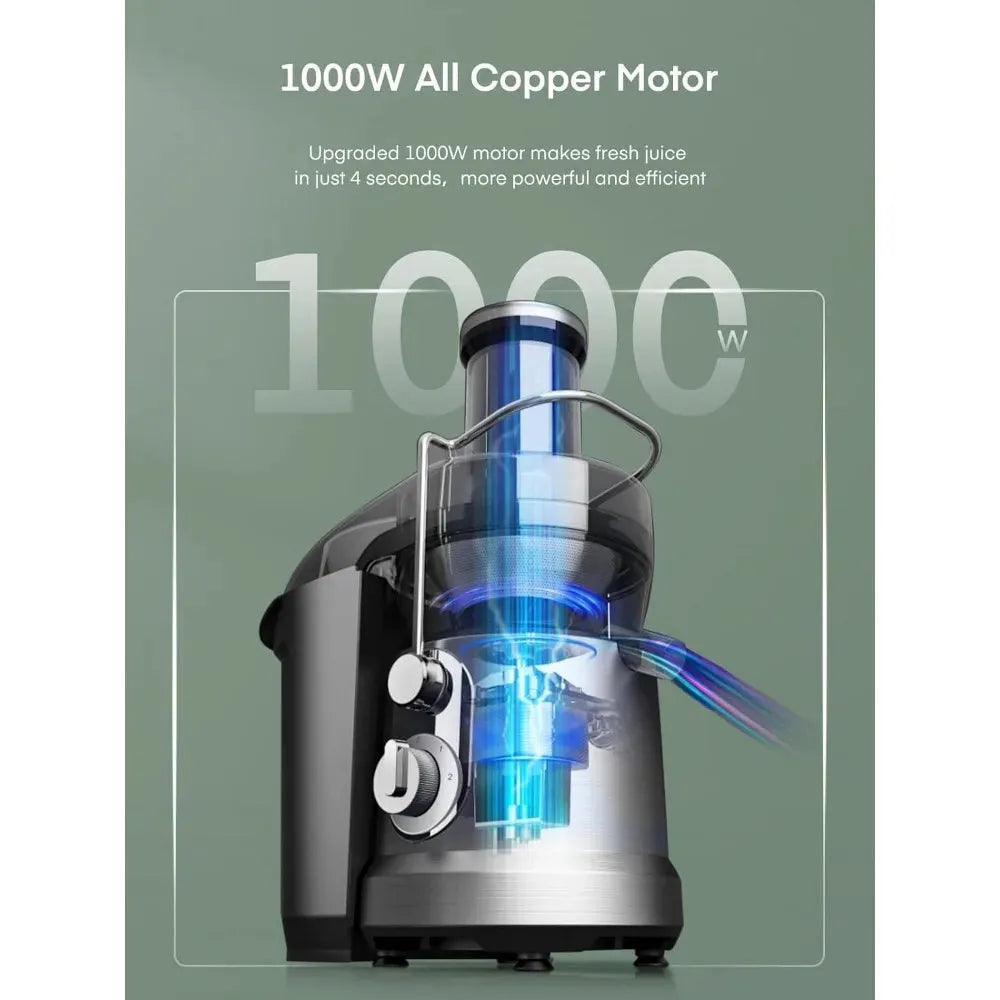 1300W Juicer Machines, Juilist Powerful Juice Extractor Machine with 3.2" Wide Mouth for Whole Fruits & Veggies - Home Fusion