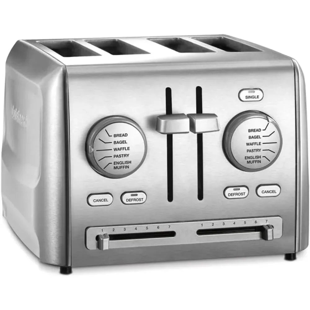 4-Slice Custom Select Toaster Stainless Steel Toaster for Bread Toast Machine Cooking Appliances Kitchen Home - Home Fusion