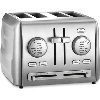 4-Slice Custom Select Toaster Stainless Steel Toaster for Bread Toast Machine Cooking Appliances Kitchen Home - Home Fusion