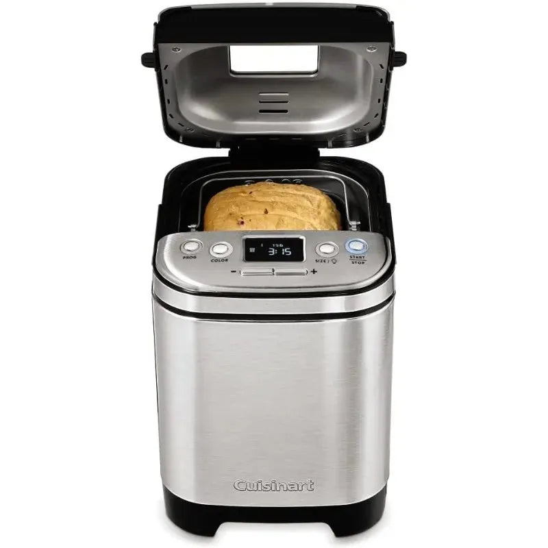 Bread Maker Machine, Compact and Automatic, Customizable Settings, Up to 2lb Loaves, CBK-110P1, Silver,Black - Home Fusion