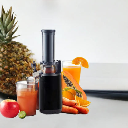 HAOYUNMA EJX600 Compact Small Space-Saving Masticating Slow Juicer, Cold Press Juice Extractor, Nutrient and Vitamin Dense - Home Fusion
