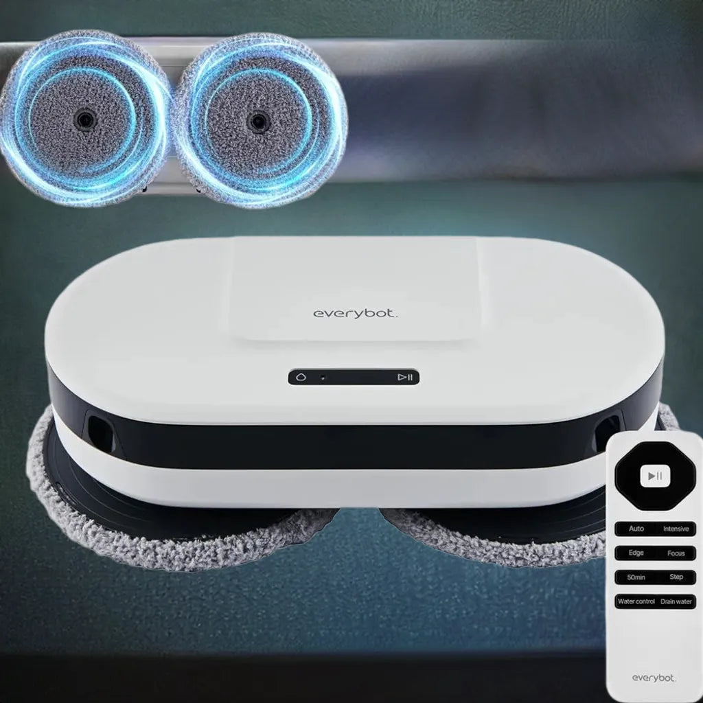 Robot Mop - Whisper Quiet Smart Mopping Robot Cleaner Only | 1.5 Times Faster Dynamic Dual Spin Wet Mop for Hard Floor - Home Fusion