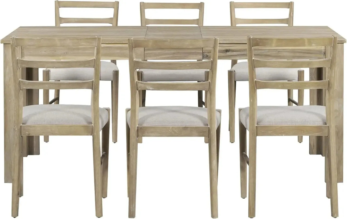 6 Pieces Dining Table Set with Bench. - Home Fusion