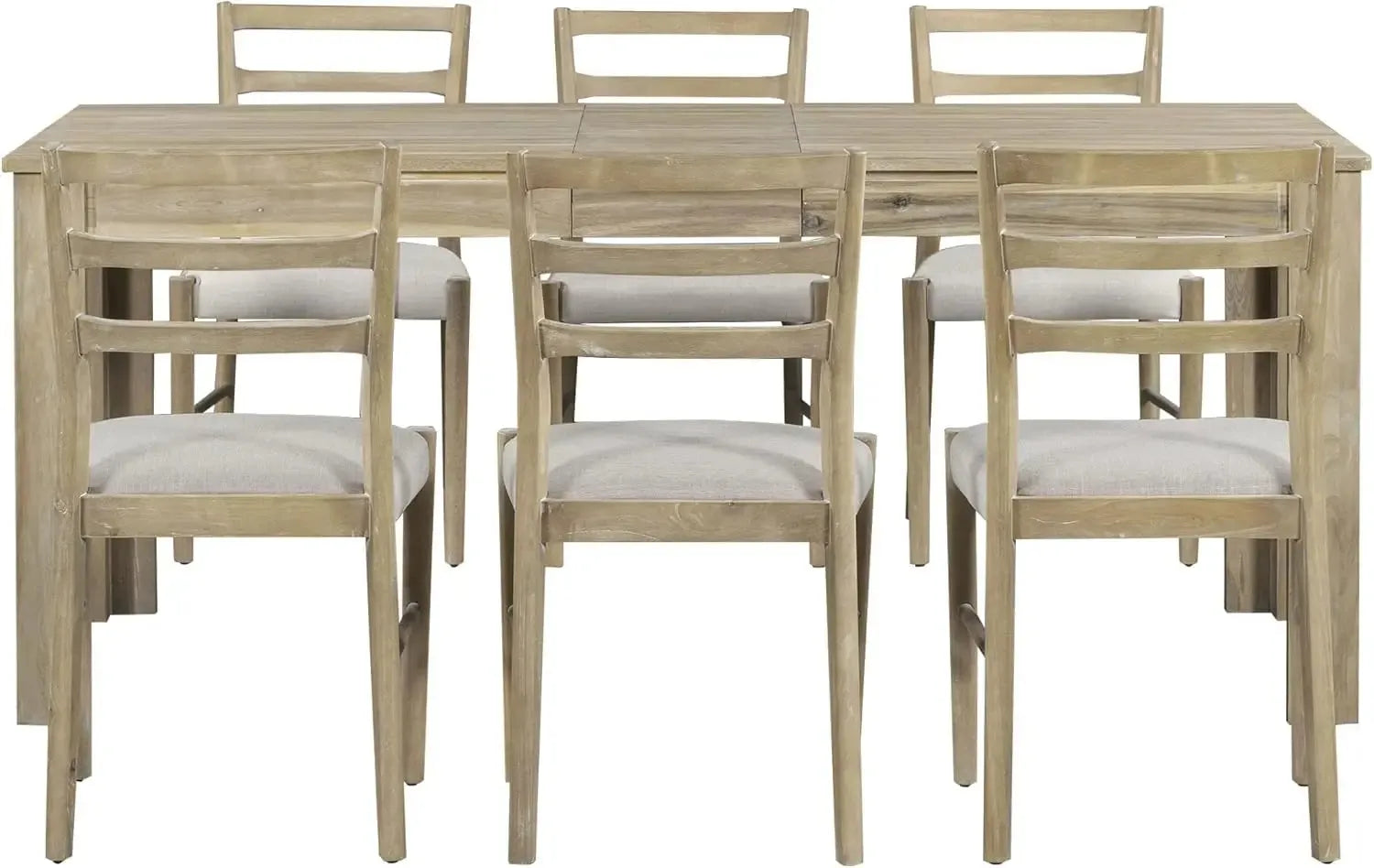 6 Pieces Dining Table Set with Bench. - Home Fusion