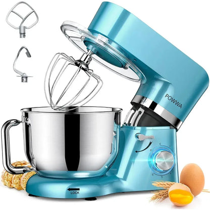 Dough mixer for home with stainless steel bowl, multiple speed settings