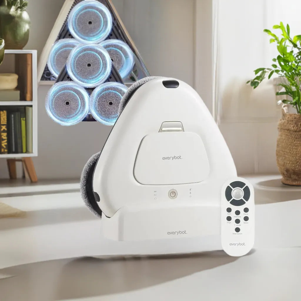 Three-Spin Robot Mop, Ultra Quiet Smart Mopping Robot Cleaner, for Hard Floor & Tile Cleaning with Remote Control, Water Tank - Home Fusion